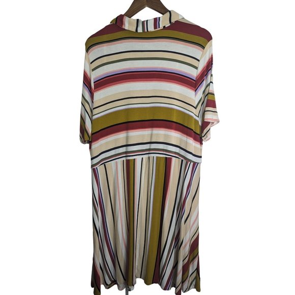 Torrid Collared Skater Dress Shirt Dress Soft Stretch Multi Stripe Pockets sz3XL - Picture 4 of 10